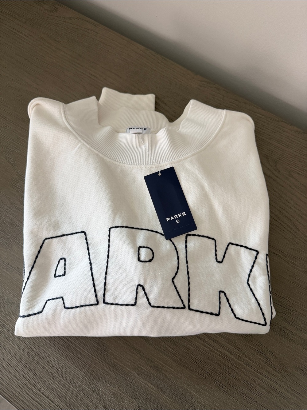 PARKE X TARGET Mockneck White Sweatshirt L/XL